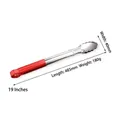 Pinze per alimenti da 19 pollici in acciaio inossidabile con manico rosso antiscivolo - 19 Pollici (48.5*4.2cm)