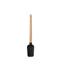 Black heat resistant silicone spatula with ergonomic wooden handle and hanging hole - Black Small T-Shaped Scraper