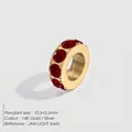 Goldener Edelstahl-Anhänger mit roten Geburtssteinen und 14K-Gold-Finish für Januar - Januar Rot (Granatfarbe) / 14K-Gold