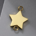 Polished gold pentagram star charm with dual connection loops for DIY jewelry making - 9mm