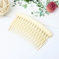 Creamy beige round hair comb with 14 teeth for minimalist styling and hair fixing - Round 15 Teeth / Beige