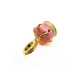 Pink gift box charm with gold bow and green details for DIY jewelry bracelets - Pink Gift Box