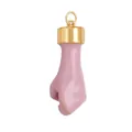 Pink fist-shaped charm with golden loop for jewelry making and DIY accessories - M599531-lavender / Lavender