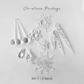 Christmas tree crystal ornaments set with 12 pieces of clear snowflakes and icicles - Set 1 (12pcs)