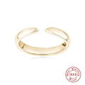 Elegant gold-plated S925 sterling silver triple-layered cross open ring for women - Plain Polished Open Ring