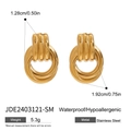 Minimalistische geometrische goldene Edelstahlohrringe mit wasserfestem hypoallergenem Finish - Tropfenohrringe (JDE2403121-SM)