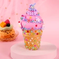 DIY cream glue ice cream night light kit featuring a cute purple bunny and pink resin cream - Purple Rabbit Kit