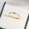 Adjustable 18k gold plated brass ring featuring letter G design with cubic zirconia - Gold G