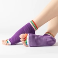 One Size / Open Toe-Rainbow Toes Dark Purple