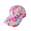 Rosa und gelbe Batik-Einhorn-Baseballkappe für Mädchen mit atmungsaktivem Mesh-Stoff - Rosa Gelb Silber Stern Einhorn