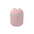 Pink portable USB mini humidifier with green LED light and matte cylindrical design - Y-Shape / Pink