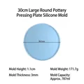 Moule rond bleu en silicone de 30,2 cm pour projets de bricolage en résine et argile - Grande Planche à Presser l'Argile Ronde 30cm
