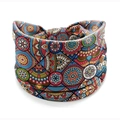Bohemian mandala print elastic wide headband with vibrant ethnic patterns for yoga - Style 79