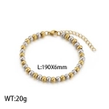 Bracelet à perles bicolore or et argent avec fermoir mousqueton 190x6mm 20g - Bracelet Bicolore (KB57919-Z)
