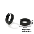 Créoles minimalistes en acier inoxydable noir poli d'un diamètre de 1,3 cm - Largeur 0.3cm / Noir (1.3cm*0.3cm)