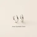 S925 sterling silver hoop earrings with 5mm inner diameter in polished silver finish - 925 Silver / 5mm White Gold