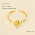 18K vergoldeter Edelstahlring mit Rosenmotiv, offenes Design für Damen verstellbar - Rosenform (ZX725) / Gold - Rosenstil