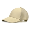 Breathable khaki mesh baseball cap featuring a solid front panel and curved brim style - M (56-58cm) / 13-Khaki