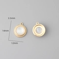 Dettaglio del pendente ovale in conchiglia placcato oro 18k 14mm con misure - Placcato Oro 18K (Tondo)