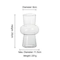 Three-tier transparent glass vase with 20cm height and 8cm diameter opening - Height 20cm/Diameter 8cm / Clear