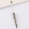 DIY beadable ballpoint pen with a stylish black and yellow leopard print finish - 52# Pattern (Leopard)