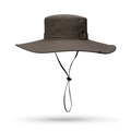 Sombrero de sol marrón de ala ancha con barbijo ajustable para senderismo y pesca - café