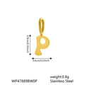 Gold-plated stainless steel letter P pendant necklace with precise size measurements - Letter P