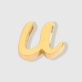 Polished gold stainless steel lowercase letter u charm bead for jewelry making - Lowercase u / Gold