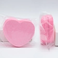 Pink heart-shaped compressed cellulose facial sponges in two clear packs - Pink Heart 70x60x8mm 30 Pcs