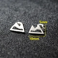 Silver hollow mountain peak stud earrings made of stainless steel 10mm wide - 100 Mountain / Steel
