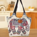 Ethnische Canvas-Tragetasche mit bestickten Elefantenmustern und Holzknopf-Verschluss - Stil 1-Beige Elefant Blumen