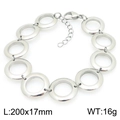 Elegante 18K vergulde roestvrijstalen armband met in elkaar grijpende holle cirkelringen - Zilver (KB210107-Z)