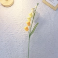 Handmade crochet lily of the valley flower in yellow gradient with green leaf - Single Stem Finished / Gradient Orange