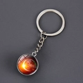 Astronomy keychain featuring a luminous solar system planet charm in silver metal - Standard Spec / Solar Eclipse (15)