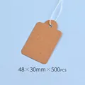 Brown kraft paper jewelry price tags with white string 48x30mm 500 pieces pack - 48x30mm (500 Pcs) / Kraft Paper Color