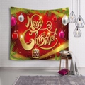 Weihnachtswandteppich mit rotem Merry Christmas Druck und festlichem Ornamentdesign - Stil 6-Gold Künstlerische Fröhliche Weihnachten