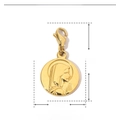 Technische Skizze des 28mm Edelstahl-Anhängers mit Maßen und Gewichtsinformationen - Jungfrau Maria Relief A-YF049