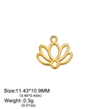 Golden stainless steel lotus flower charm for DIY jewelry making with size and weight specs - Gold Lotus