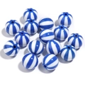 Blue and white striped acrylic candy beads with large holes for DIY jewelry making - Royal Blue