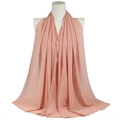 Solid pink pearl chiffon long scarf wrap elegantly draped for a graceful look - Peach