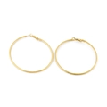 Classic large golden hoop earrings with intricate spiral texture and slim metal design - 50*2mm Gold (KE98615-KFC)