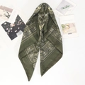 Olive green paisley silk-like bandana vintage bohemian square scarf for women 70cm - 70*70cm / Army Green