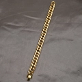 Bracciale classico a maglia cubana con finitura dorata lucida e chiusura a scomparsa - Oro 12mm