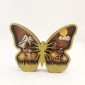 Multi-layer wooden Easter butterfly ornament with carved mountain and nature scenery - Butterfly
