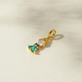 Pendentif queue de sirène dorée avec opale blanche et zircon bleu-vert pour colliers - Style Queue de Poisson (925-3#)