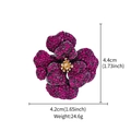 Sparkling rose flower brooch with pink rhinestones and gold core, size 4.4x4.2cm - XD824512-1 Red Rose Flower