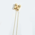 Luxurious gold-tone necklace featuring a 3D inflated letter W pendant on a fine link chain - Letter M