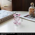 Pink vintage crystal glass candle holder with petal rim, size 6.3cm height and 2.2cm bore - Cup-Shaped Flower Base - Pink