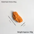 Realistic PVC fried chicken wing model keychain with golden crispy texture 8cm - Chicken Wing Model (No Hook)