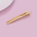 Minimalistische goldene gewellte Haarspange aus Metall mit u-förmigem Hohlraumdesign - Gold (E2223)